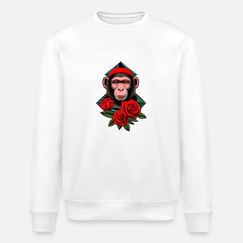 Affe - Stanley/Stella Unisex Bio-Sweatshirt ROLLER - Weiß