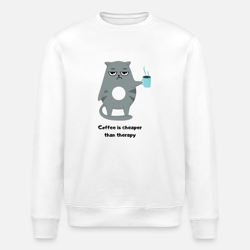 Coffee is cheaper - Stanley/Stella Unisex Bio-Sweatshirt ROLLER - Weiß