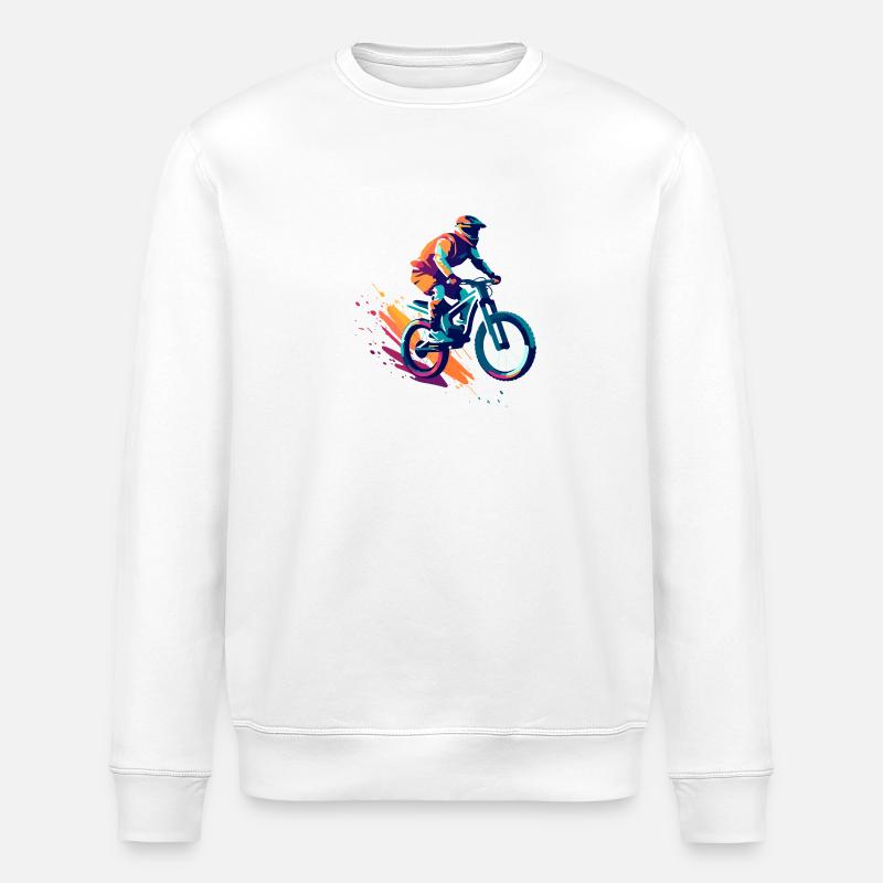 Mountainbikedesign - Stanley/Stella Unisex Bio-Sweatshirt ROLLER - Weiß
