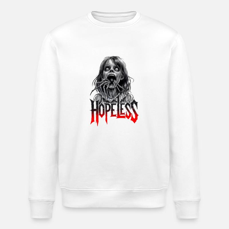Umarmung der Spinne: HOFFNUNGSLOS - Stanley/Stella Unisex Bio-Sweatshirt ROLLER - Weiß