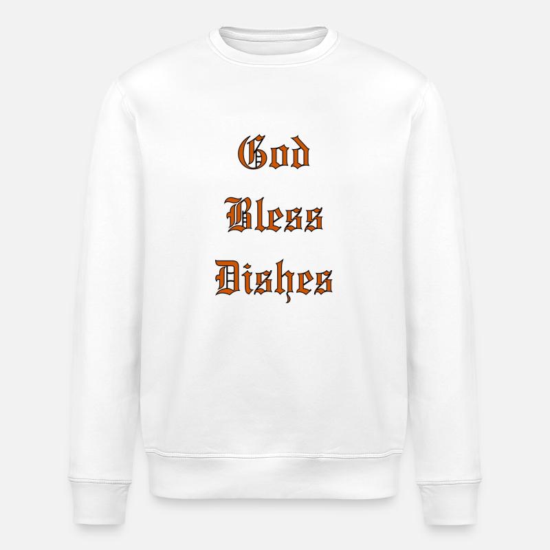 GodBlessDishes - Stanley/Stella Unisex Bio-Sweatshirt ROLLER - Weiß