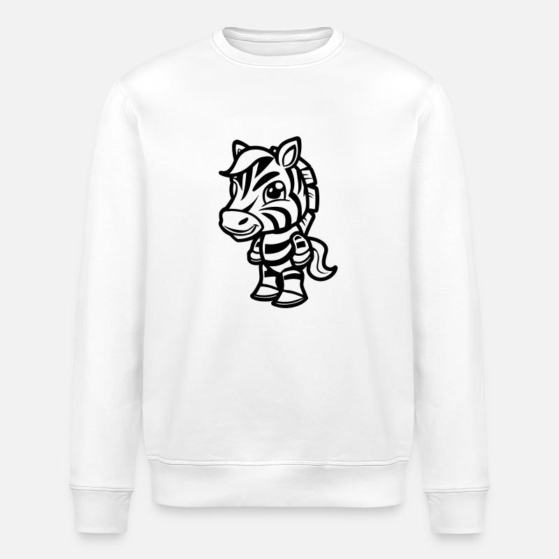 Zebra Comic - Stanley/Stella ROLLER Unisex Organic Sweatshirt - white