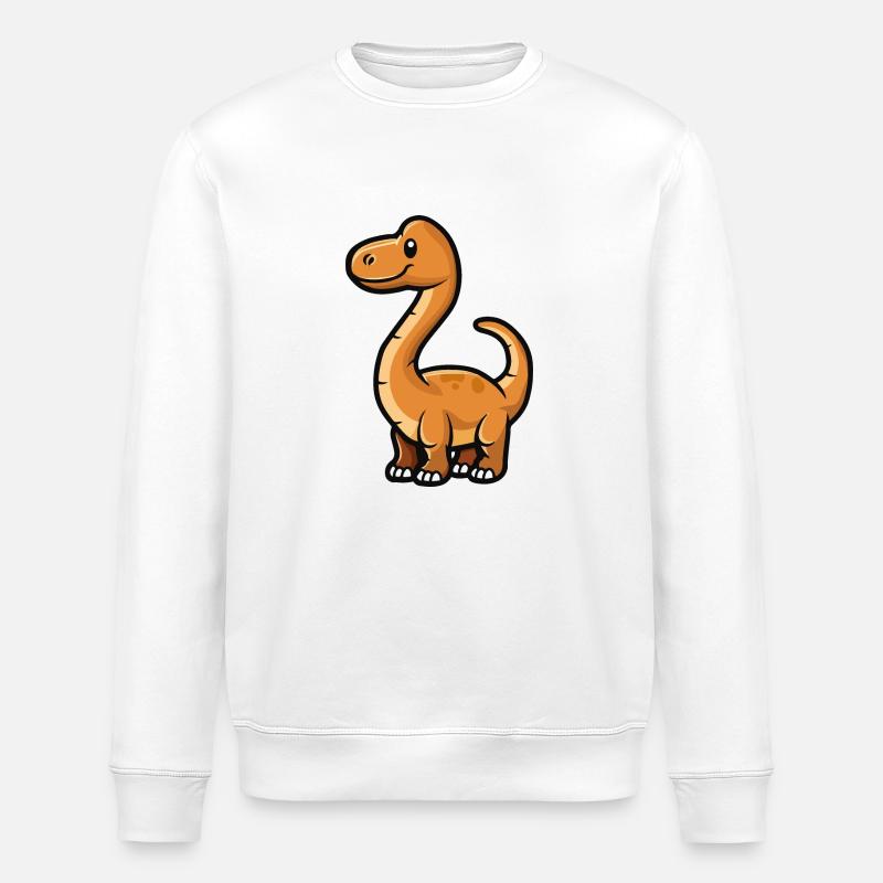 dinosaurier Brontosaurus - Stanley/Stella Unisex Bio-Sweatshirt ROLLER - Weiß