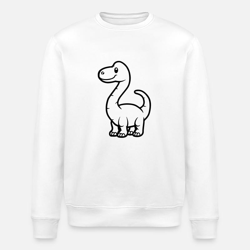 Dinosaur Brontosaurus - Stanley/Stella ROLLER Unisex Organic Sweatshirt - white