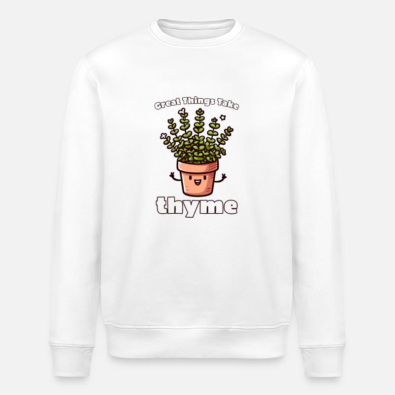 Great Things Take Thyme - Stanley/Stella ROLLER Unisex Organic Sweatshirt - white