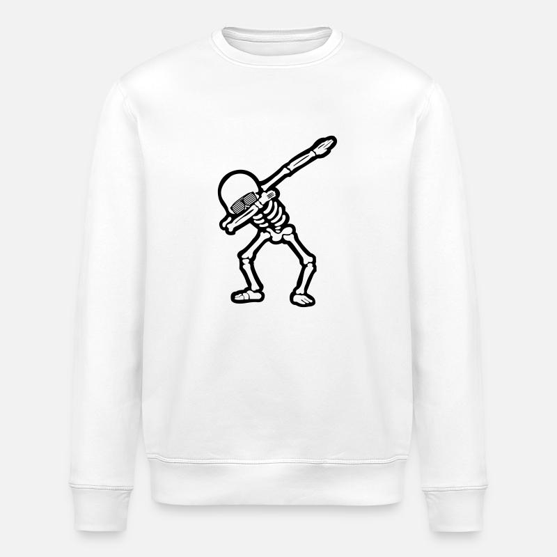 Cool Skull Dabbing 01 - Stanley/Stella ROLLER Unisex Organic Sweatshirt - white