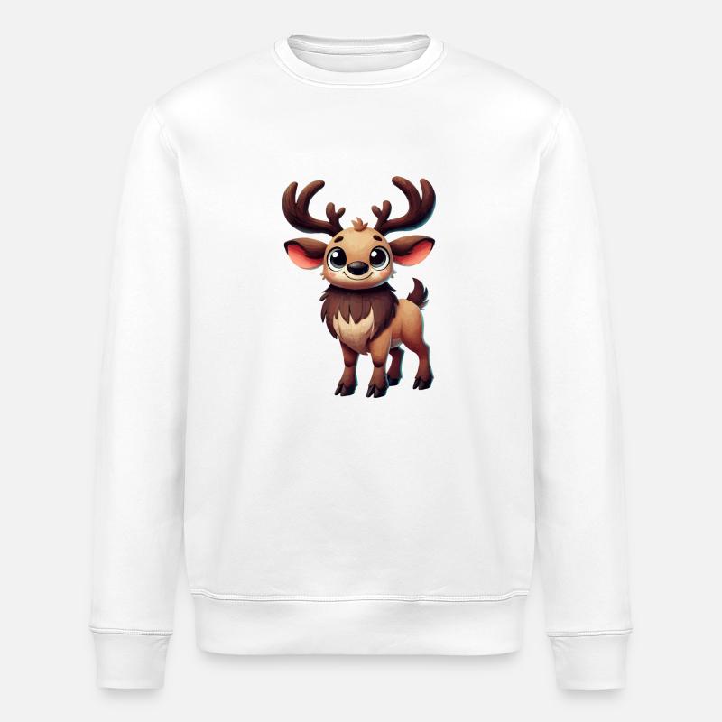 Deer Comic - Stanley/Stella ROLLER Unisex Organic Sweatshirt - white
