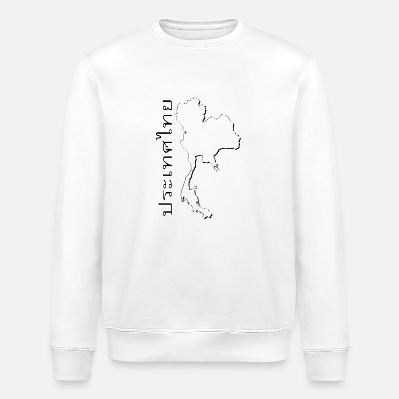 Thailand map as outline TH - Stanley/Stella ROLLER Unisex Organic Sweatshirt - white