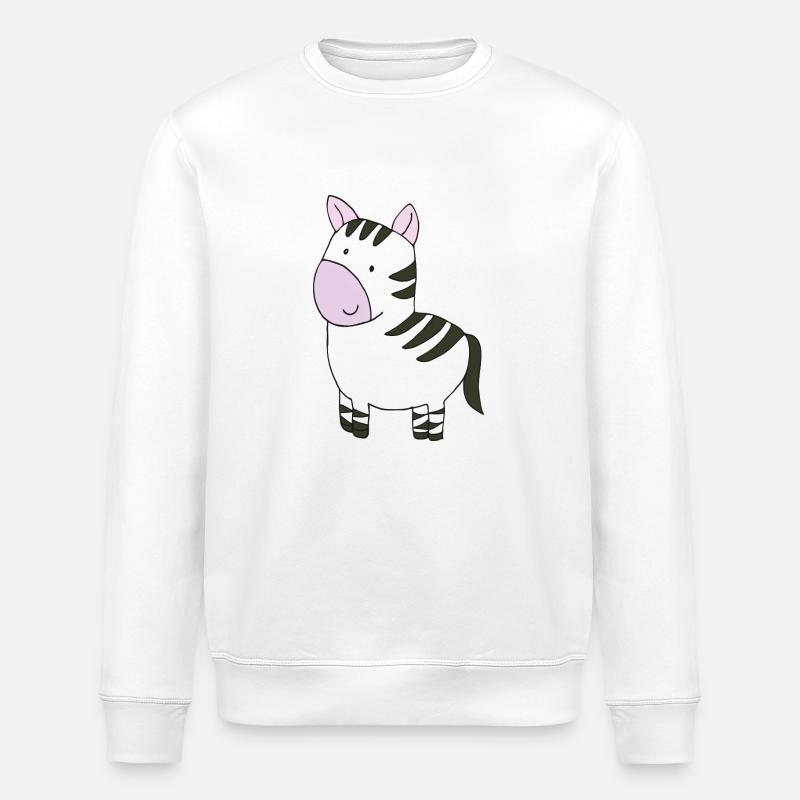 zebra rosa - Stanley/Stella Unisex Bio-Sweatshirt ROLLER - Weiß