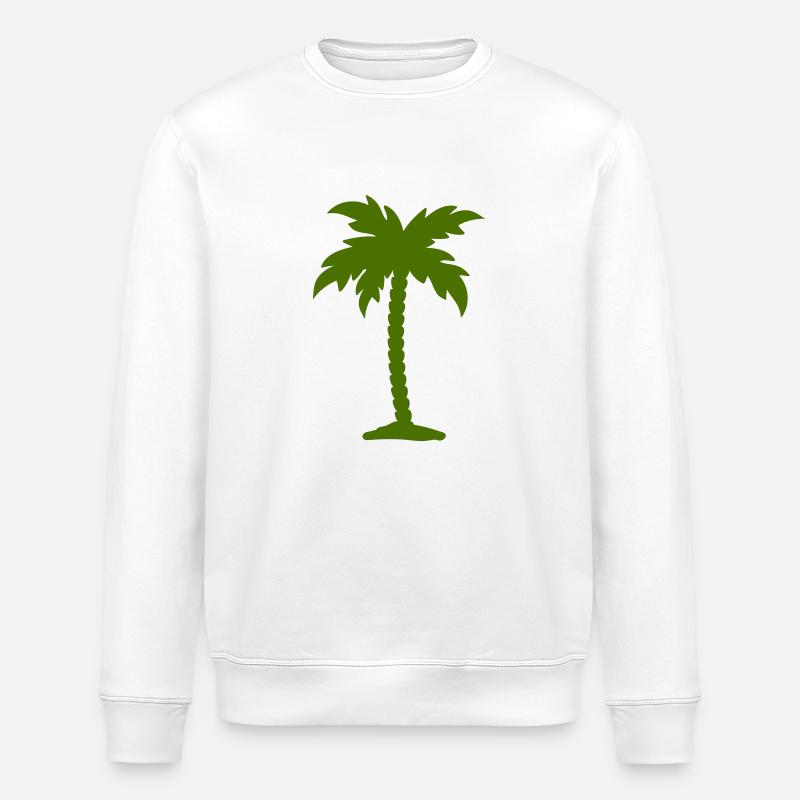 palm tree - Stanley/Stella ROLLER Unisex Organic Sweatshirt - white