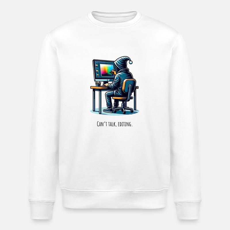 Editing Hacker - Kreativ im Tunnel - Stanley/Stella Unisex Bio-Sweatshirt ROLLER - Weiß