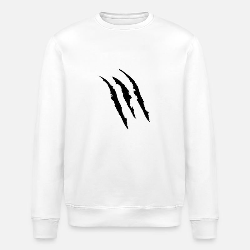 Claw marks - Stanley/Stella ROLLER Unisex Organic Sweatshirt - white