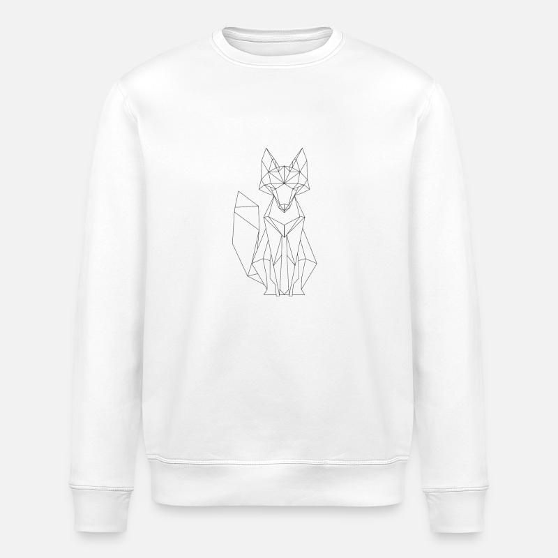 Fox polygon design - Stanley/Stella ROLLER Unisex Organic Sweatshirt - white