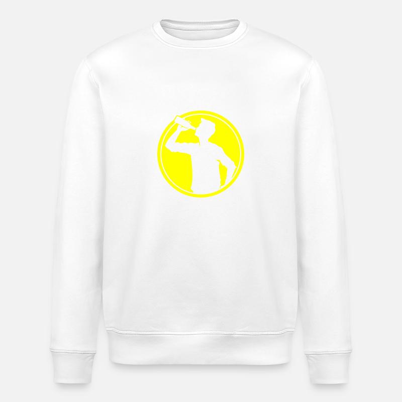 Trinker Bier Silhouette - Stanley/Stella Unisex Bio-Sweatshirt ROLLER - Weiß