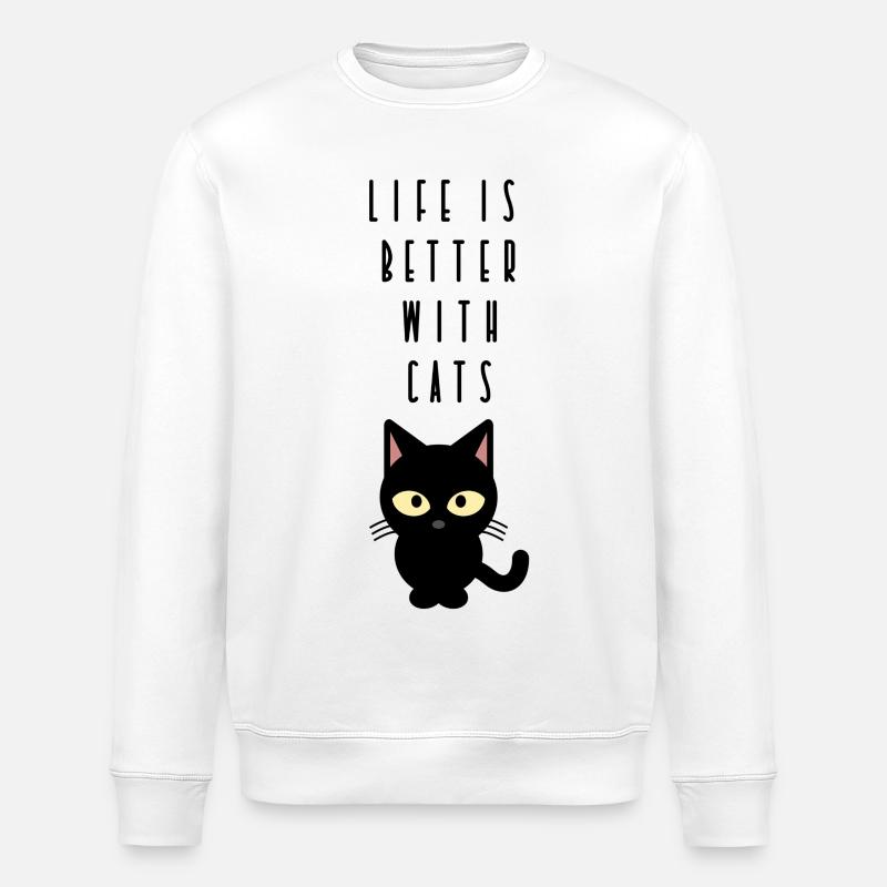 chat - Sweat bio ROLLER Stanley/Stella Unisexe - blanc