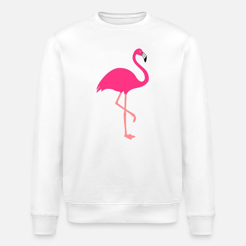 Flamingo - tierisches Design - Stanley/Stella Unisex Bio-Sweatshirt ROLLER - Weiß