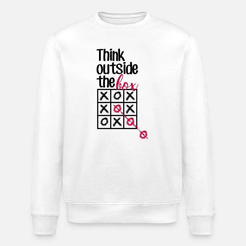 Pink Box Chain Script - Stanley/Stella ROLLER Unisex Organic Sweatshirt - white