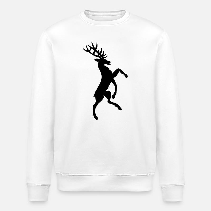 Ombre héraldique du cerf debout - Sweat bio ROLLER Stanley/Stella Unisexe - blanc
