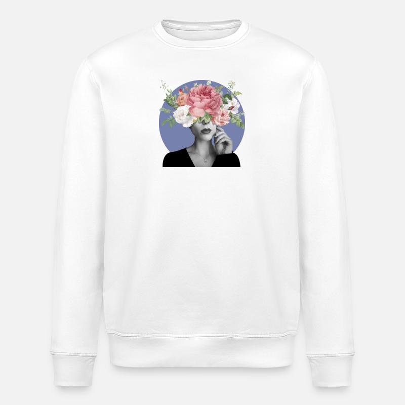 Blumiger Kopf - Stanley/Stella Unisex Bio-Sweatshirt ROLLER - Weiß