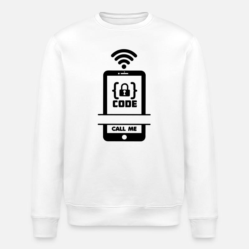 Appelez-moi téléphone pour programmeur - Sweat bio ROLLER Stanley/Stella Unisexe - blanc