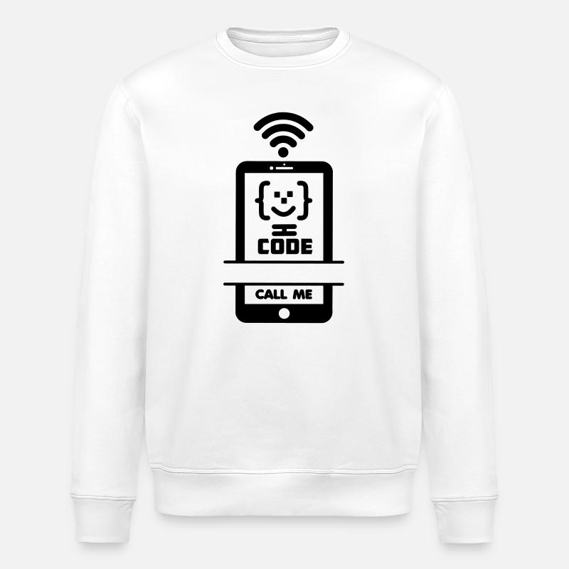 Appelez-moi codeur téléphonique gezchtje - Sweat bio ROLLER Stanley/Stella Unisexe - blanc