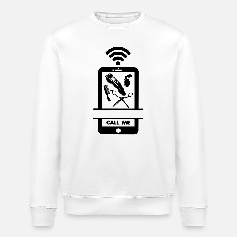Appelez-moi téléphone coiffeur Coupe de cheveux - Sweat bio ROLLER Stanley/Stella Unisexe - blanc