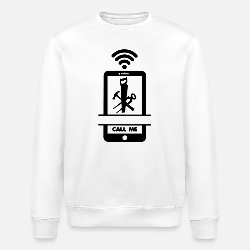 Rufen Sie mich an Telefon Tischler - Stanley/Stella Unisex Bio-Sweatshirt ROLLER - Weiß