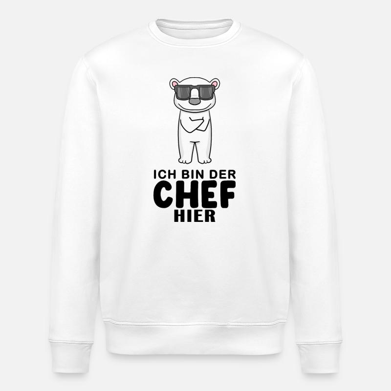 Chef Spruch mit Eisbär Motiv - Stanley/Stella Unisex Bio-Sweatshirt ROLLER - Weiß