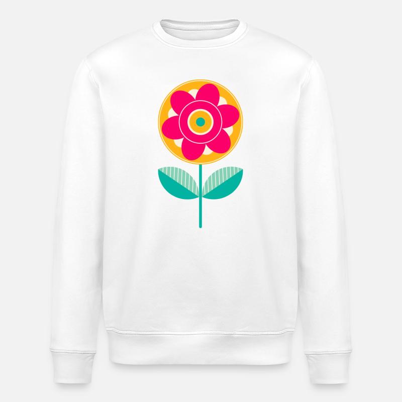 Süße bunte Blume - Stanley/Stella Unisex Bio-Sweatshirt ROLLER - Weiß
