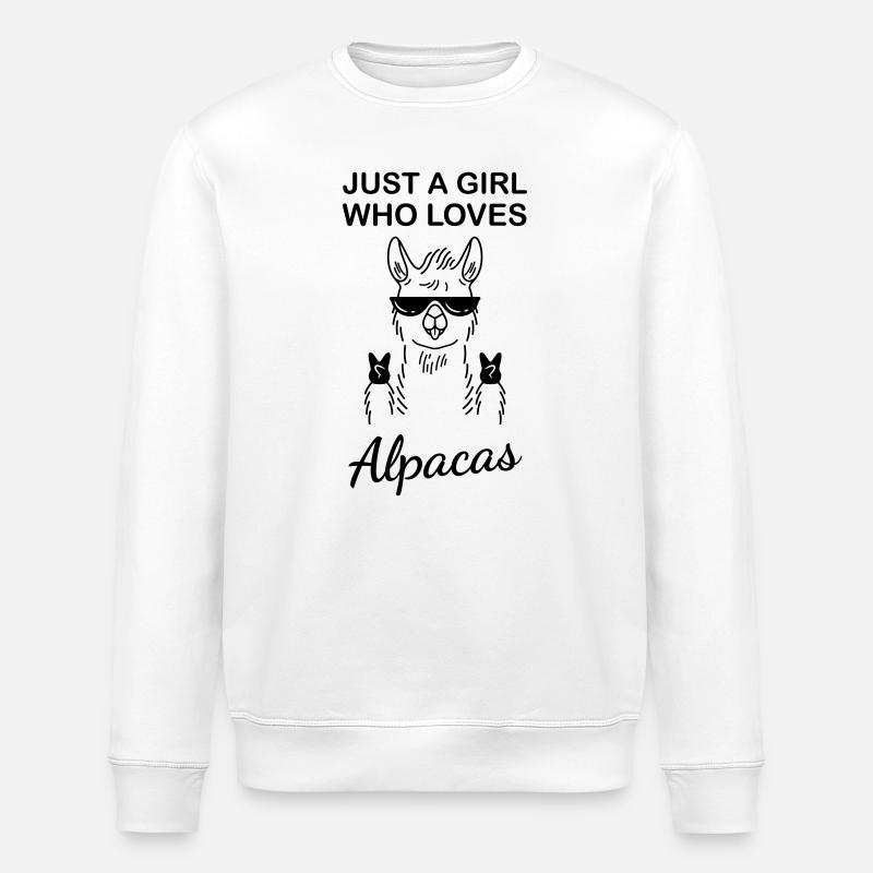 Lustiges Lama Alpaka Design - Stanley/Stella Unisex Bio-Sweatshirt ROLLER - Weiß