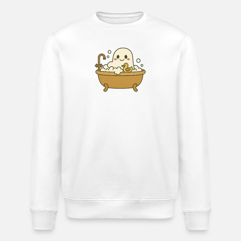 Ghost bubble bath - Stanley/Stella ROLLER Unisex Organic Sweatshirt - white
