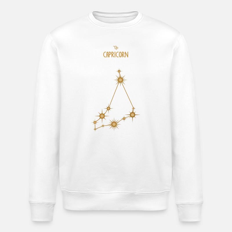 Steinbock Sternzeichen Sternbild Sternbild Golden - Stanley/Stella Unisex Bio-Sweatshirt ROLLER - Weiß