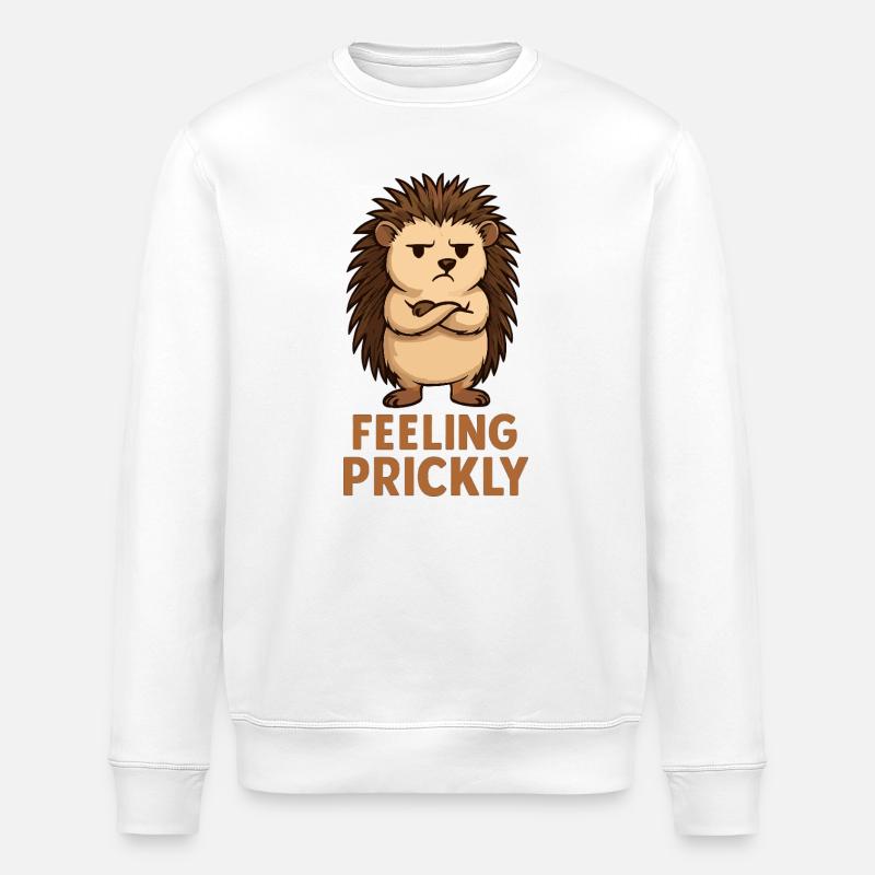 Hérisson épineux avec visage arrogant - Sweat bio ROLLER Stanley/Stella Unisexe - blanc