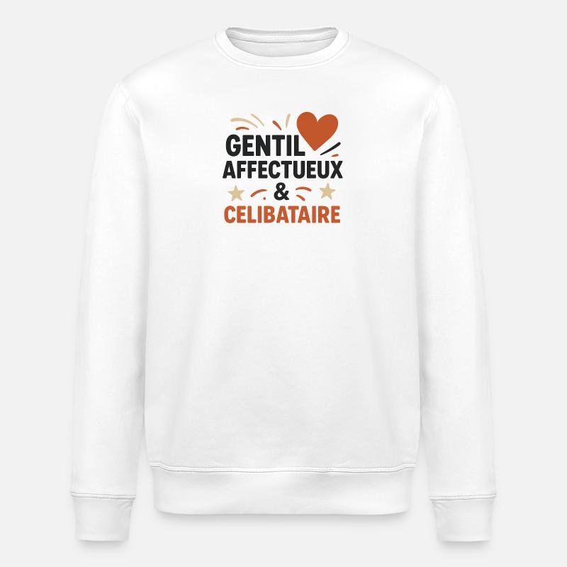 Design message amical pour célibataires - Sweat bio ROLLER Stanley/Stella Unisexe - blanc