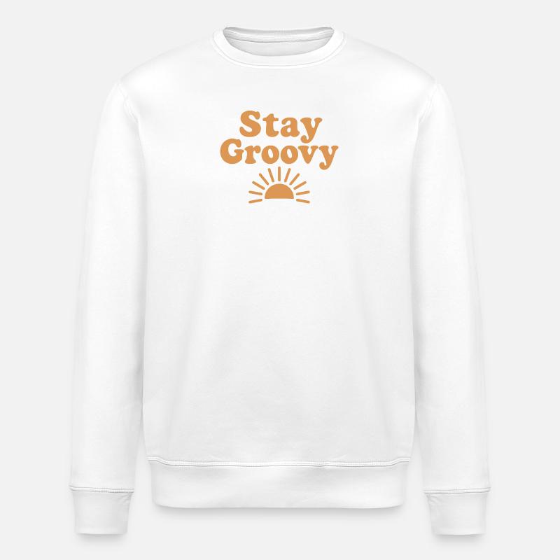 Restez Groovy Sunset - Sweat bio ROLLER Stanley/Stella Unisexe - blanc