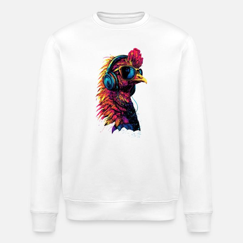 Dinde Poules Oiseaux Dinde - Sweat bio ROLLER Stanley/Stella Unisexe - blanc