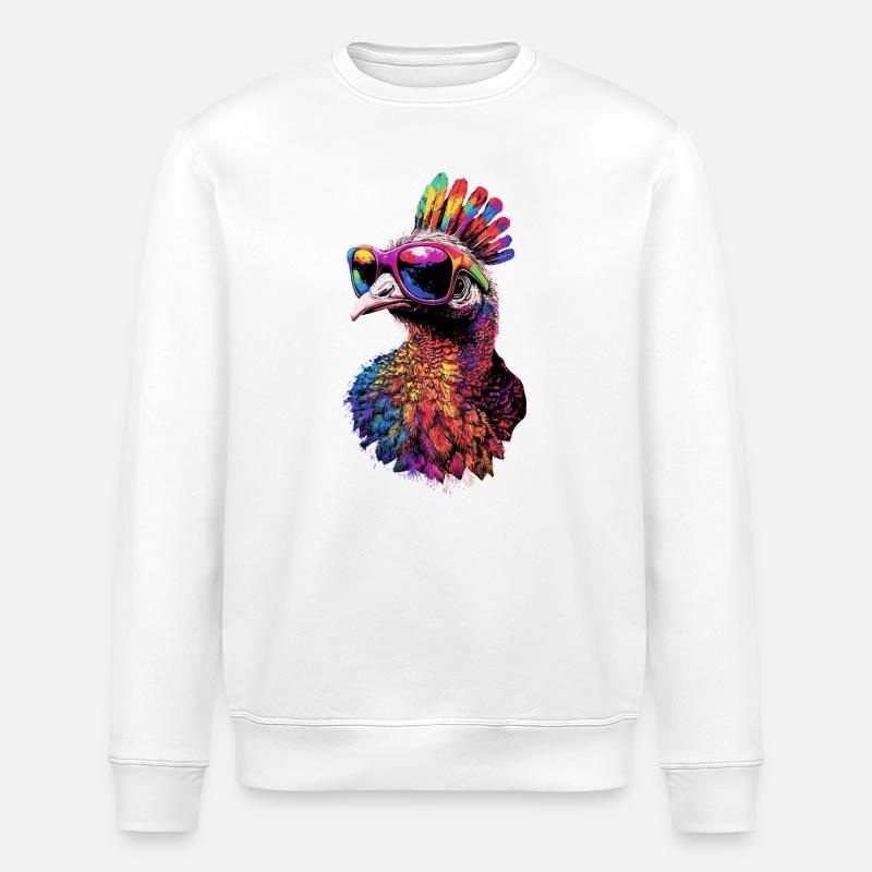 Dinde Poules Oiseaux Dinde - Sweat bio ROLLER Stanley/Stella Unisexe - blanc