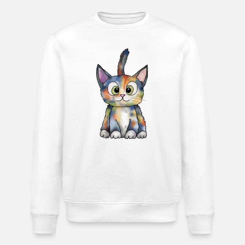 buntes_Kaetzchen - Stanley/Stella Unisex Bio-Sweatshirt ROLLER - Weiß