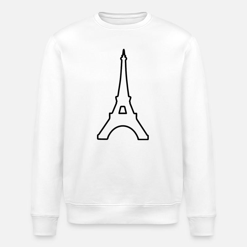 Eiffelturm Paris minimalistisches Wahrzeichen - Stanley/Stella Unisex Bio-Sweatshirt ROLLER - Weiß