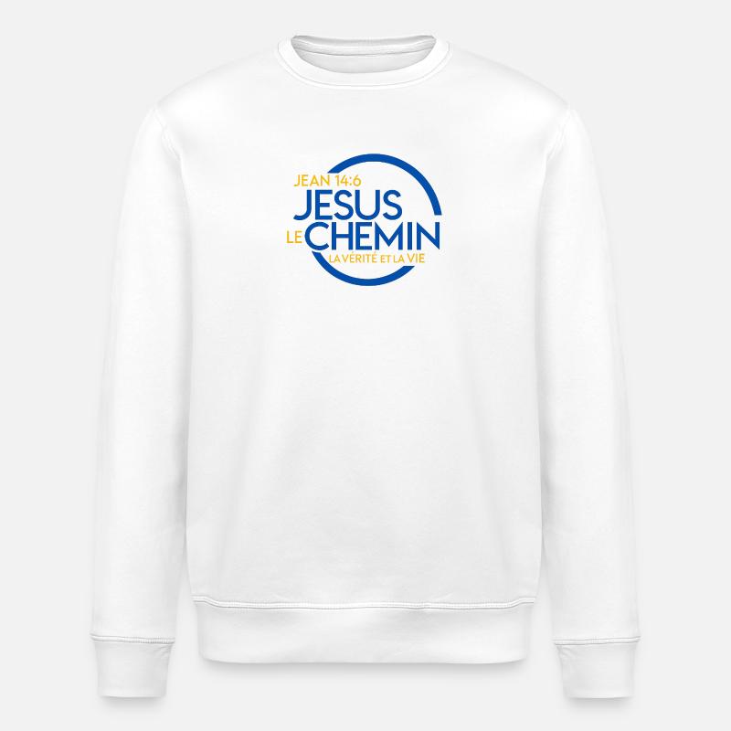 Jesus le Chemin Vérité Vie - Sweat bio ROLLER Stanley/Stella Unisexe - blanc