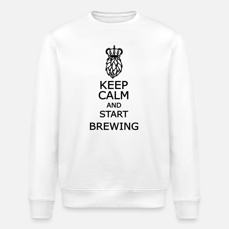 Keep calm and start brewing  - Stanley/Stella ROLLER Unisex Organic Sweatshirt - white