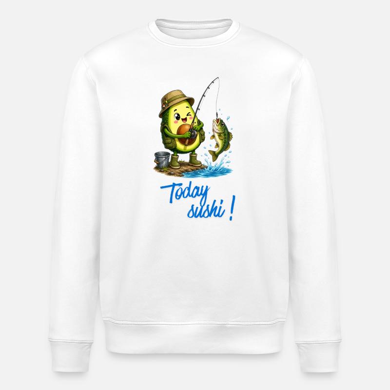 Avocado Angler Abenteuer - Stanley/Stella Unisex Bio-Sweatshirt ROLLER - Weiß