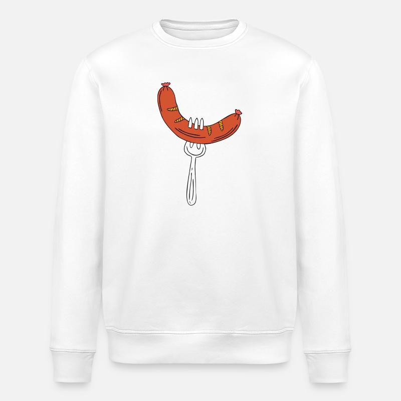Würstchen auf Gabel - Stanley/Stella Unisex Bio-Sweatshirt ROLLER - Weiß