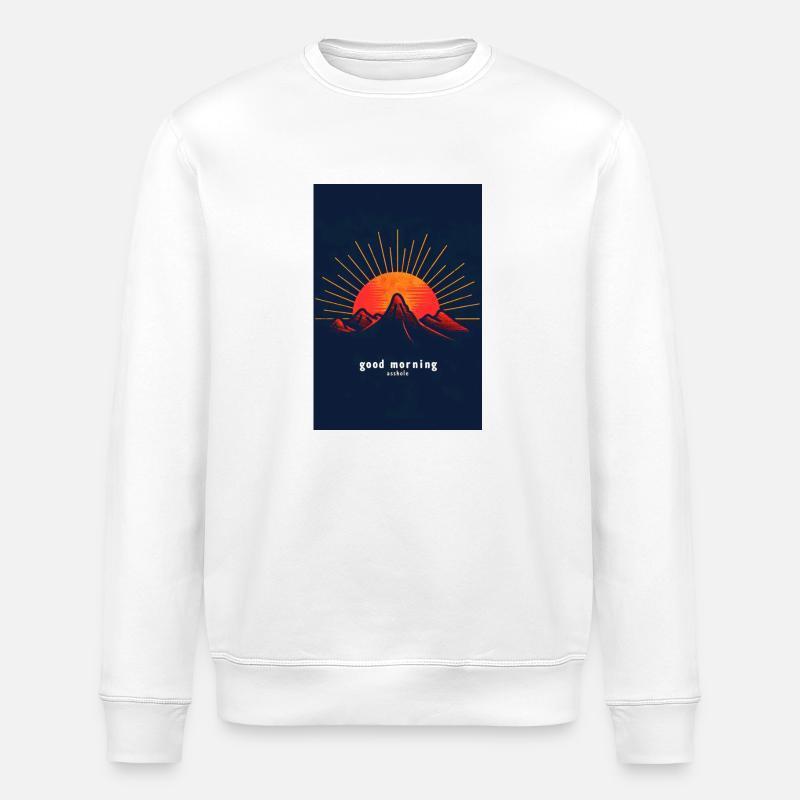 Morgenmuffel im Sonnenaufgang - Stanley/Stella Unisex Bio-Sweatshirt ROLLER - Weiß