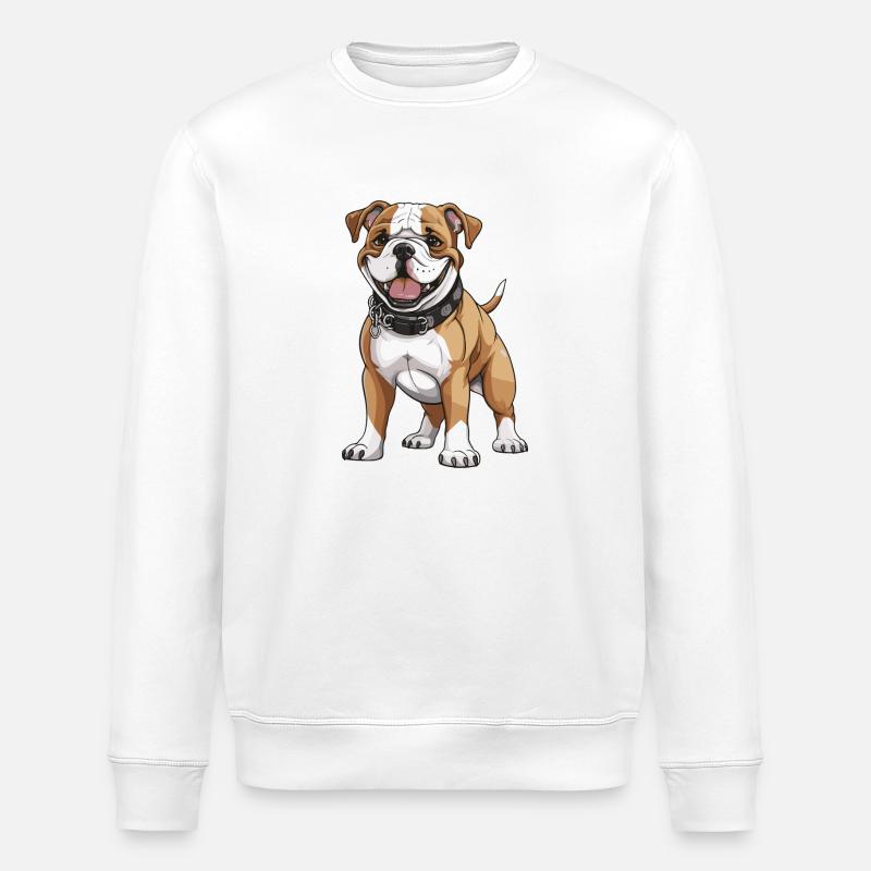 Bouledogue Chien Animal - Sweat bio ROLLER Stanley/Stella Unisexe - blanc