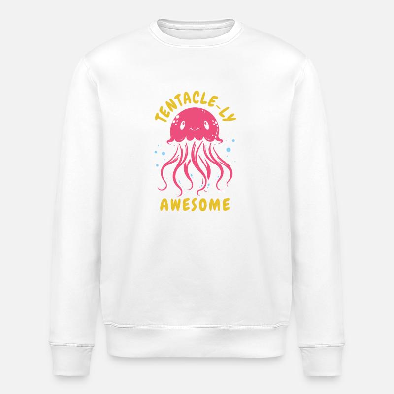 Tenacle-ly Awesome - Méduse avec tentacules - Sweat bio ROLLER Stanley/Stella Unisexe - blanc