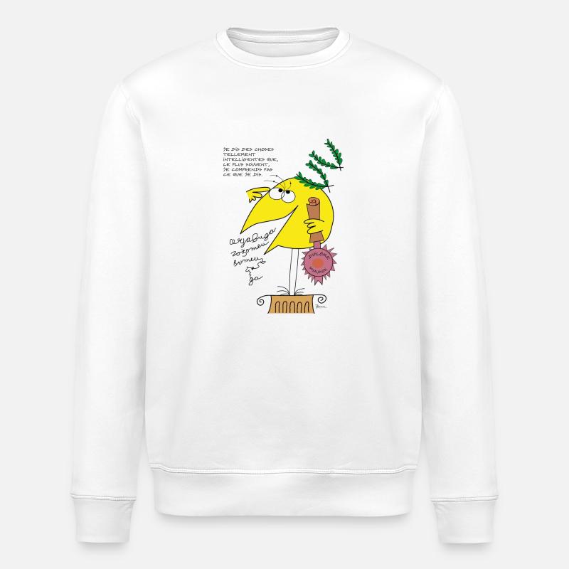 Intelligence Shadok - Sweat bio ROLLER Stanley/Stella Unisexe - blanc