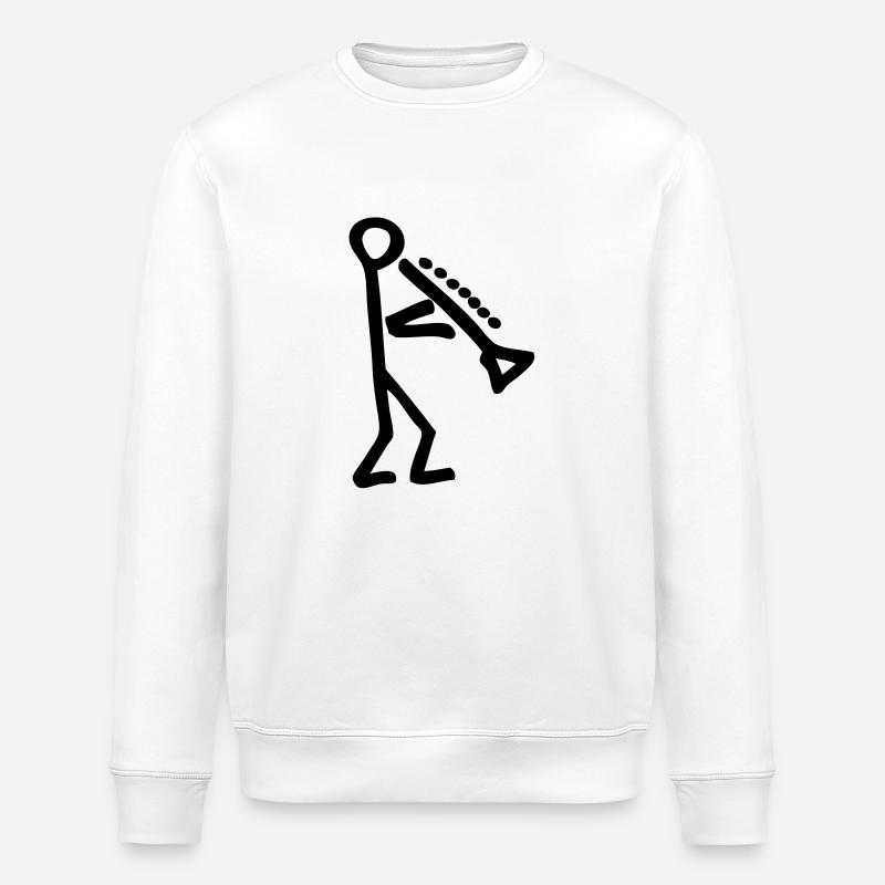Musikant mit Klarinette - Stanley/Stella Unisex Bio-Sweatshirt ROLLER - Weiß