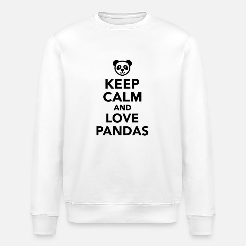 Keep calm and love Pandas - Stanley/Stella ROLLER Unisex Organic Sweatshirt - white