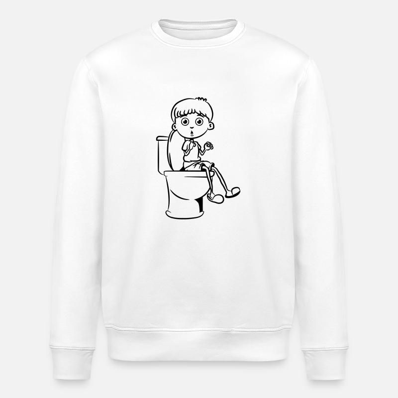 Assis peu wc garçon - Sweat bio ROLLER Stanley/Stella Unisexe - blanc